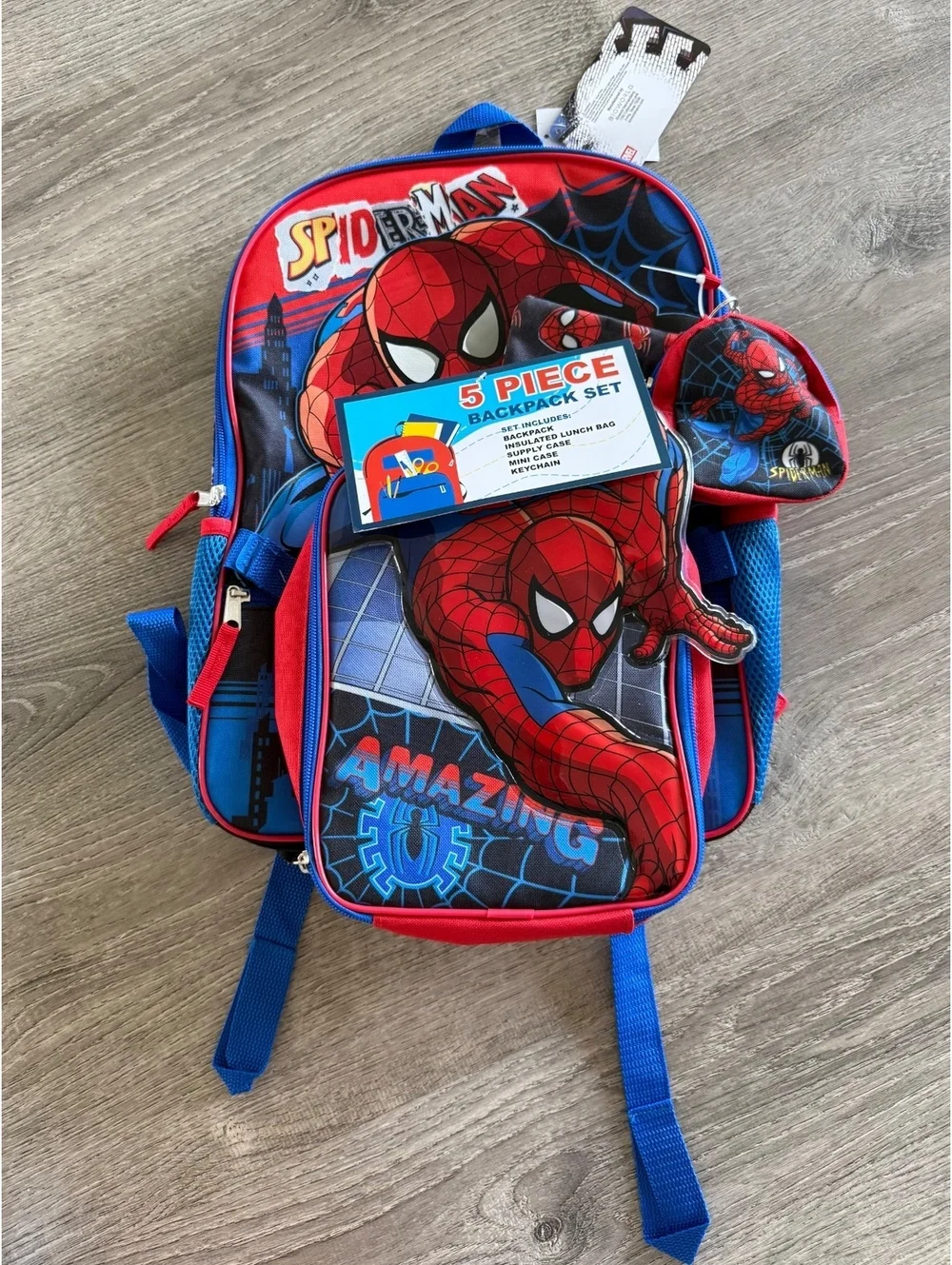 Spider-Man 5 piece backpack set